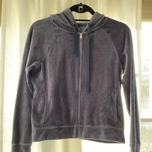Suede zipper up hoodie